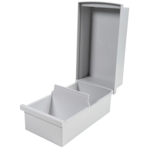 Caja portatarjetas Exacompta con tapa para tarjetas DIN A7 gris claro