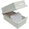 Caja portatarjetas Exacompta con tapa para tarjetas DIN A7 gris claro