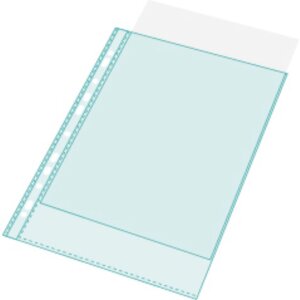 Exacompta paquete de 100 bolsillos para folletos perforados PVC liso 80µ DIN A4 alto