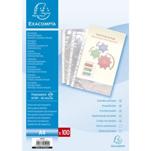 Exacompta 5000E Bolsillos para carpetas A4 polipropileno 60µ cristal 100 unidades
