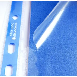 Exacompta 5870E 100 unid. bolsillos para folletos Stop Doc liso perforado PP 110µ DIN A4