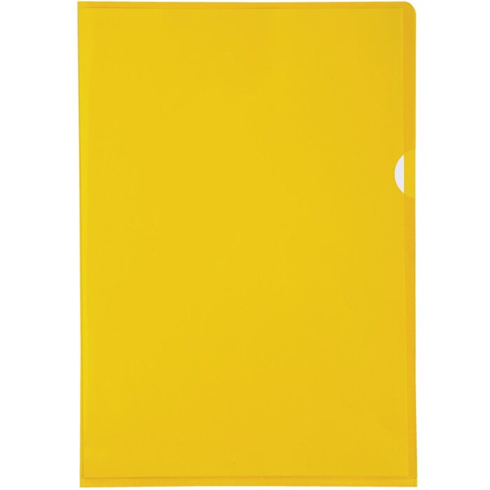 Exacompta paquete de 100 carpetas lisas y resistentes PVC 130µ, DIN A4 amarillo