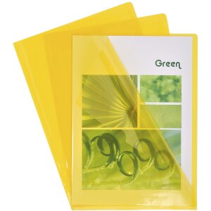 Exacompta paquete de 100 carpetas lisas y resistentes PVC 130µ, DIN A4 amarillo