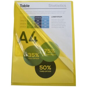 Exacompta paquete de 100 carpetas lisas y resistentes PVC 130µ, DIN A4 amarillo