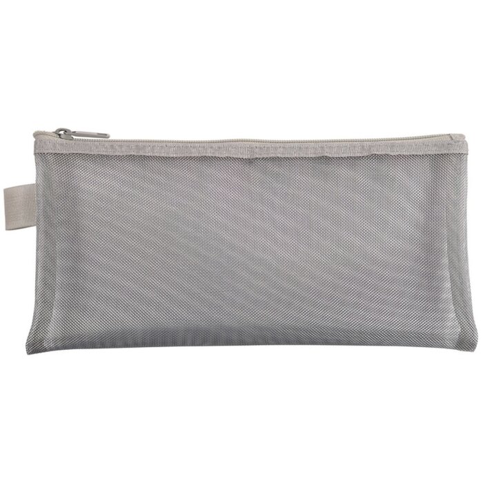 Bolsa Exacompta con Cremallera en Nylon Plata 8x18 cm