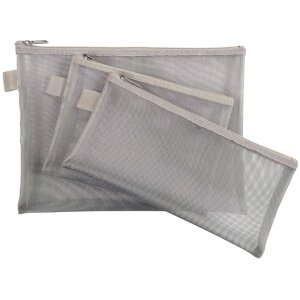 Bolsa Exacompta con Cremallera en Nylon Plata 8x18 cm