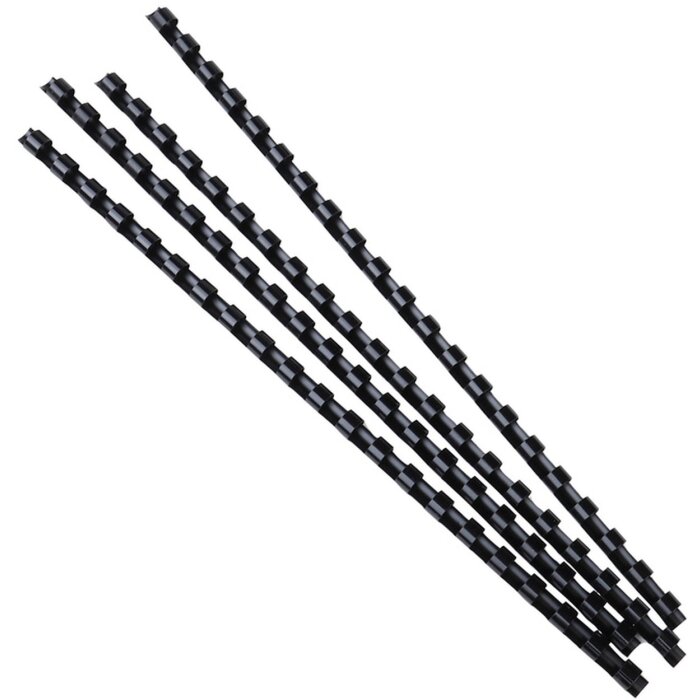 Exacompta 75201E 100 espirales de PVC 8 mm negro para DIN A4 y A3 en formato horizontal