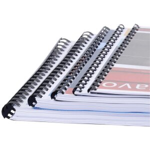 Exacompta caja 25 espirales 16 mm PVC para encuadernación A4 negro