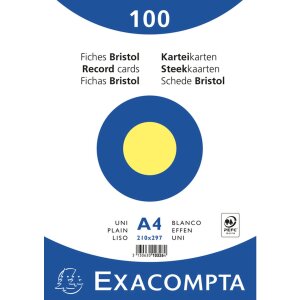 Exacompta Fichas en blanco DIN A4 100 unidades...