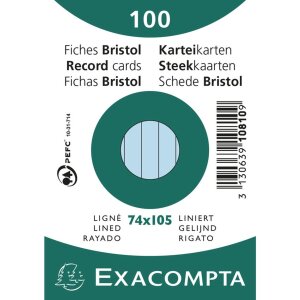 Exacompta fichas A7 forradas 100 unidades azul celeste