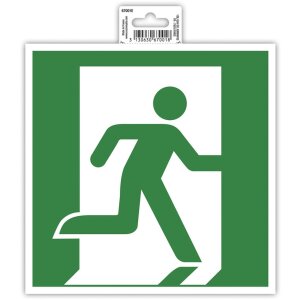 Señal adhesiva evacuación derecha 20 cm