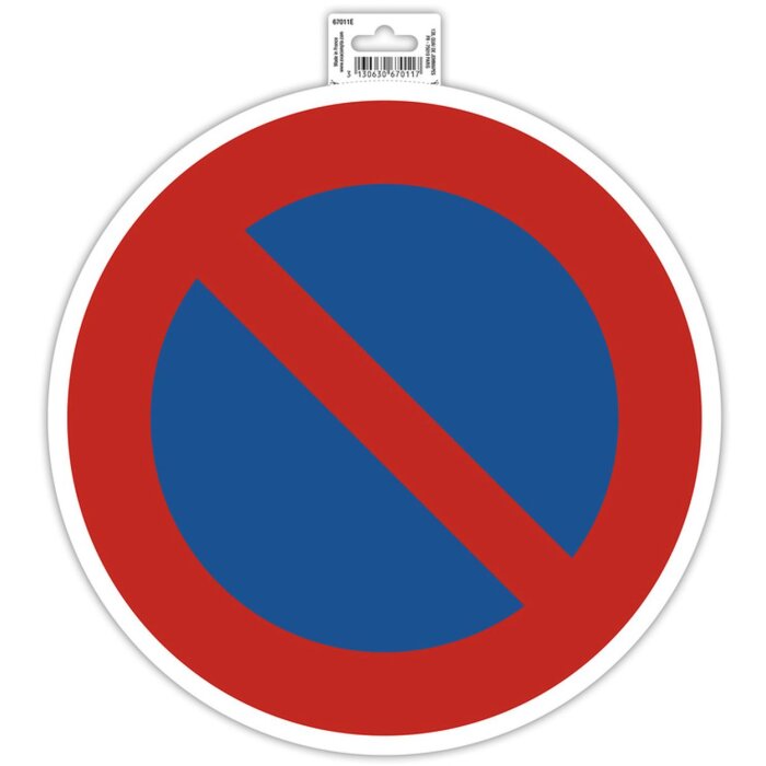 Señal adhesiva de prohibido aparcar de 30 cm