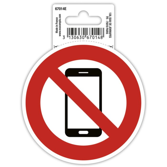 Cartel adhesivo no teléfonos móviles 10 cm