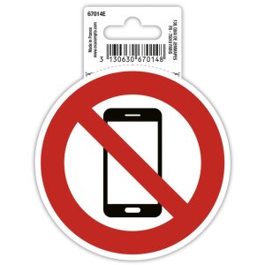 Cartel adhesivo no teléfonos móviles 10 cm