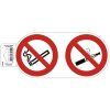 Cartel-aviso adhesivo de prohibición de fumar y vapores 10cm