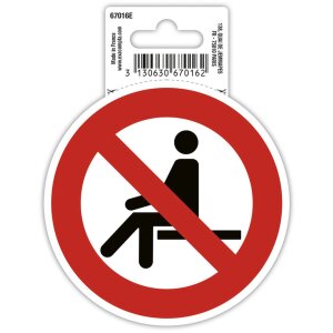 Cartel adhesivo Prohibido sentarse 10 cm