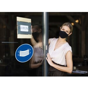 Cartel adhesivo para máscaras obligatorias 20 cm