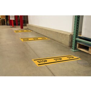 Señal adhesiva Stop obligatorio amarillo 100 cm