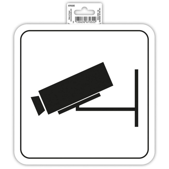 Cartel adhesivo videovigilancia 20 cm