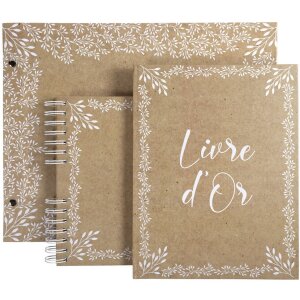 Libro de visitas Kraft 27x22 cm ribete dorado