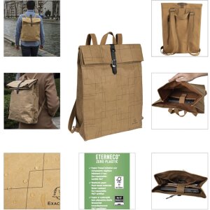 Mochila Exacompta 32x44x12 cm Papel Piel Look Eterneco Marrón