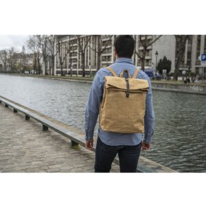 Mochila Exacompta 32x44x12 cm Papel Piel Look Eterneco Marrón