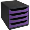 Exacompta 310720D Cajonera Big Box 4 cajones Iderama Morado