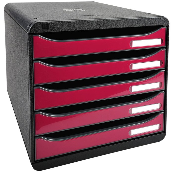 Exacompta 3097284D Cajonera Big Box Plus 5 cajones Iderama color frambuesa