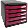 Exacompta 3097284D Cajonera Big Box Plus 5 cajones Iderama color frambuesa