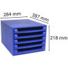 Exacompta cajonera THE BOX 5 cajones abiertos Forever azul cobalto