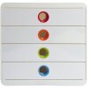Exacompta 314398D Cajonera POP-BOX 4 cajones Blanco Arlequín
