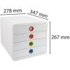 Exacompta 314398D Cajonera POP-BOX 4 cajones Blanco Arlequín