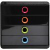 Exacompta cajonera POP-BOX 4 cajones negro Harlequin