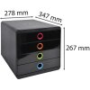 Exacompta cajonera POP-BOX 4 cajones negro Harlequin