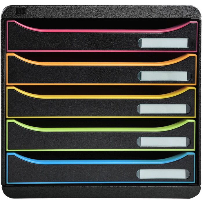 Exacompta cajonera Big Box Plus 5 cajones Negro/Harlequín