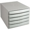 Exacompta Cajonera THE BOX 5 cajones cerrados Oficina Gris claro