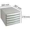 Exacompta Cajonera THE BOX 5 cajones cerrados Oficina Gris claro