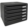 Exacompta 308714D Cajonera Big Box Plus Horizon Negro 5 cajones