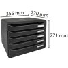 Exacompta 308714D Cajonera Big Box Plus Horizon Negro 5 cajones