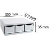 Exacompta TOOLBOX módulo de almacenamiento con 3 cajones gris claro