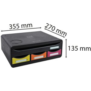 Exacompta TOOLBOX MINI 4 cajones Qi estación de carga arco iris