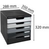 Exacompta cajonera MODULO DIN A4 gris 5 cajones cerrados