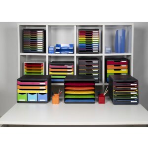 Exacompta cajonera MODULO A4 Negro-Harlequín 5 cajones cerrados
