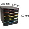 Exacompta cajonera MODULO A4 Negro-Harlequín 5 cajones cerrados