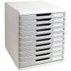 Exacompta Modulo A4 Archivador 10 Cajones Cerrados Oficina Gris Piedra