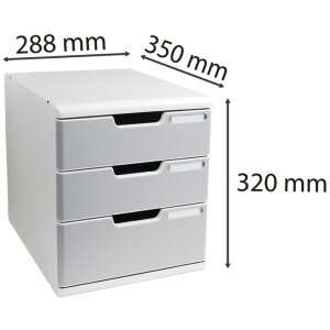 Exacompta 325041D Cajonera MODULO A4 3 cajones cerrados