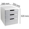 Exacompta 325041D Cajonera MODULO A4 3 cajones cerrados