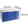 Exacompta cajonera MODULO A3 5 cajones cerrados Azul
