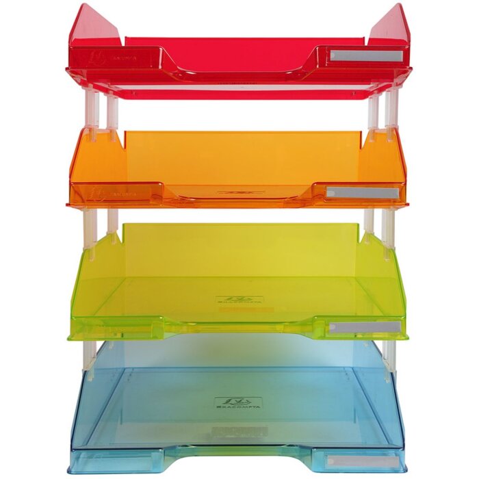 Exacompta set de 4 bandejas para cartas COMBO MIDI Linicolor colores surtidos A4+