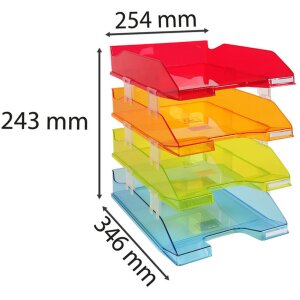 Exacompta set de 4 bandejas para cartas COMBO MIDI Linicolor colores surtidos A4+